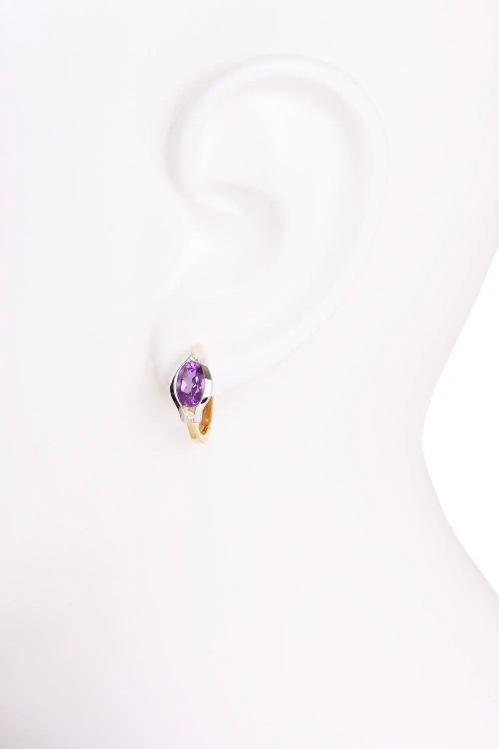 Athene - Damen Ohrringe Gold 375 Amethyst Zirkonia Edelsteinohrringe