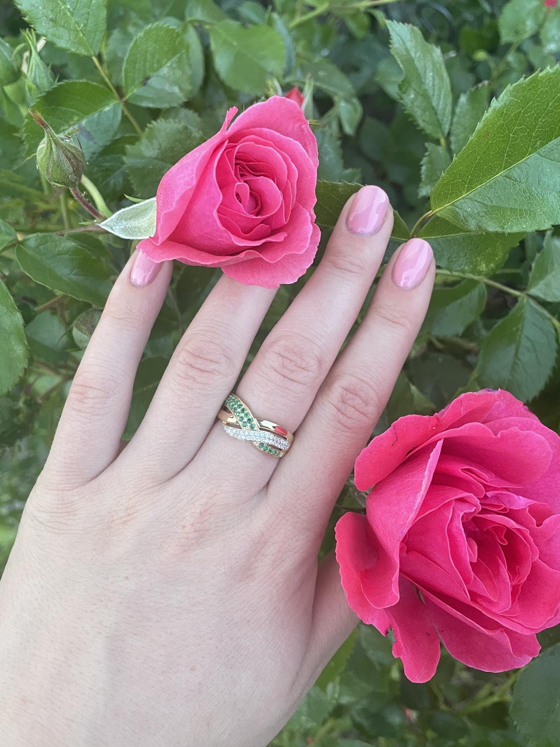 Jacotte | Ring aus echtem Gelbgold - Smaragd | Ansicht 2