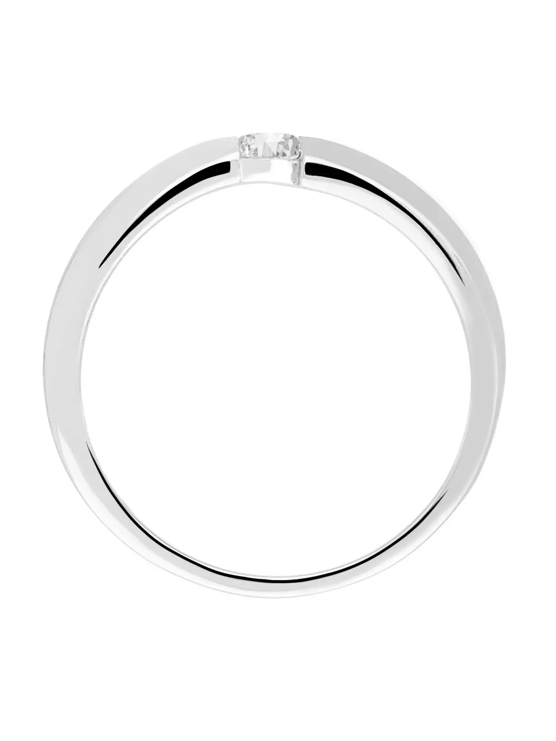 Verlobungsring aus echtem Weißgold mit Zirkonia - Pure Love | Vorderansicht
