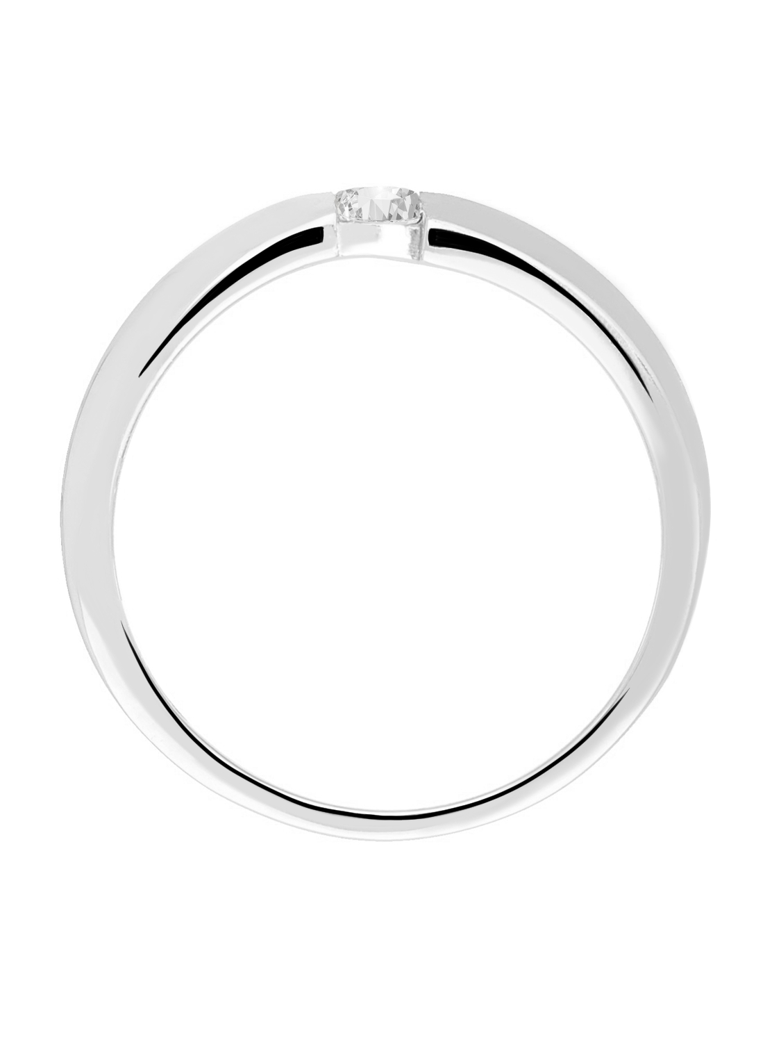 Verlobungsring aus echtem Weißgold mit Zirkonia - Pure Love | Vorderansicht