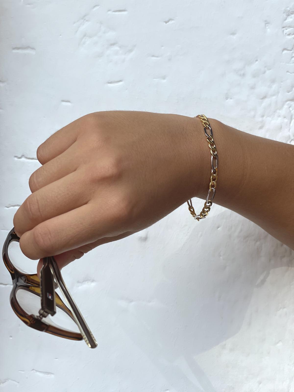 Magali | Armkette aus echtem Gelbgold & Weißgold | Ansicht 4