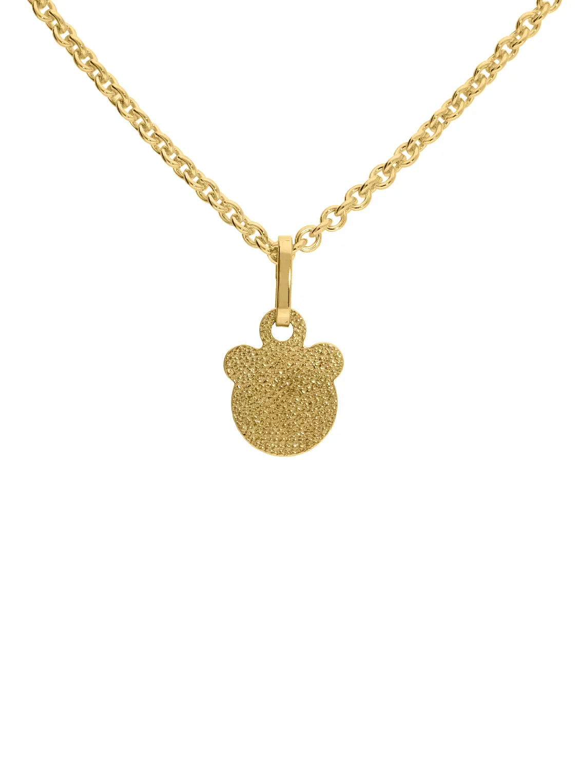 Halskette mit Anhänger für Kinder aus echtem Gelbgold - Teddybear | Rückansicht